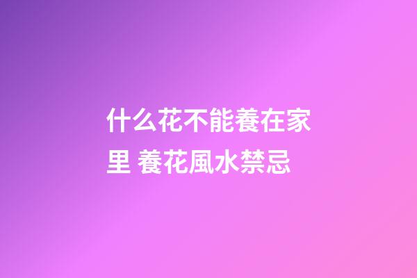 什么花不能養在家里 養花風水禁忌